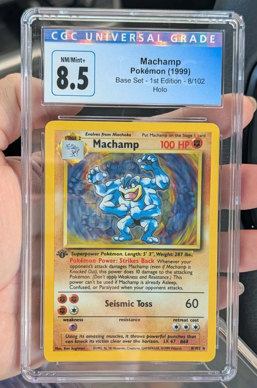 Nintendo Pokemon Base Set 1st Edition Machamp 8/102 Holo CGC 8.5